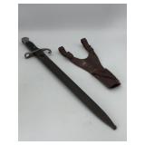 MILITARY BAYONET, WOOD GRIP, STEEL CROSSGUARD,