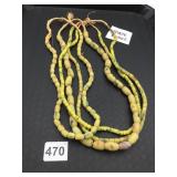 TRADE BEADS, YELLOW GLASS BEADS W/ MULTICOLOR