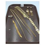 ASSORTED COSTUME JEWELRY, INCLUDES GOLD-TONE