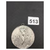 ART DECO STYLE MEDALLION, NUDE FEMALE FIGURE,