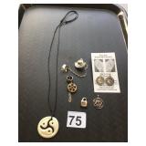 EAR ART HANDCRAFTED JEWELRY, INCLUDES CLOCK FACE