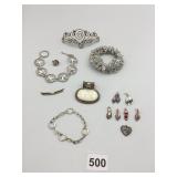 ASSORTED COSTUME JEWELRY, INCLUDES FILIGREE HAIR