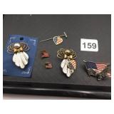 ASSORTED PATRIOTIC JEWELRY INCLUDES EAGLE AND