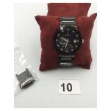 BULOVA CERAMIC WATCH, BLACK DIAL, DIAMOND