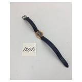 TIMEX N-CELL WRISTWATCH, GOLD-TONE CASE, BLACK