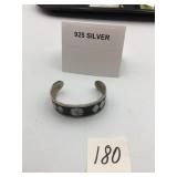 MEXICAN CUFF BRACELET, STERLING SILVER, INLAY