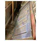 BLUE PAINTED WOODEN DOOR, FIVE-PANEL DESIGN,