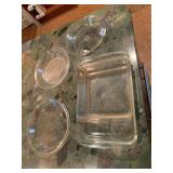 PYREX GLASS PIE PLATES, RECTANGULAR GLASS BAKING
