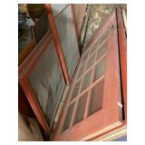 FRENCH DOOR, MULTI-LITE GLASS PANELS, RED PAINTED