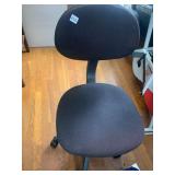 OFFICE TASK CHAIR, BLACK FABRIC UPHOLSTERY,