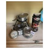 STERNO COOKING FUEL, METAL COOKING STAND, TAYLOR