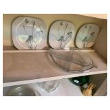 SANGO QUADRILLE SEMI-PORCELAIN PLATES, FLORAL