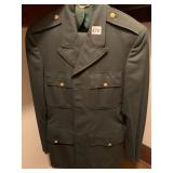 US ARMY DRESS UNIFORM, GREEN WOOL JACKET AND