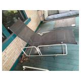 OUTDOOR LOUNGE CHAIR, MESH FABRIC, TUBULAR METAL