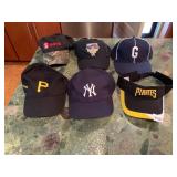ASSORTED BASEBALL CAPS, VISOR, TEAM LOGOS,