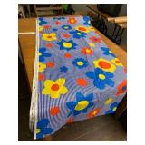 FANCY FREE SCREEN PRINT FABRIC, BLUE AND WHITE