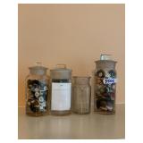 GLASS APOTHECARY JARS, GROUND GLASS STOPPERS,