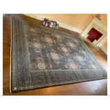 LARGE AREA RUG, FLORAL MEDALLION PATTERN, DARK