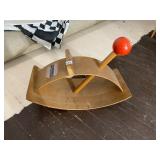 WOODEN ROCKING TOY, SPIRIT OF 76 LABEL, CURVED