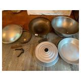 WEAR-EVER ALUMINUM WOK, COLANDER, LID, SPATULA,