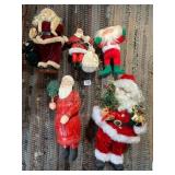 SANTA CLAUS FIGURINES, STRAW CONSTRUCTION, FABRIC