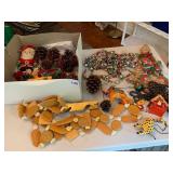 ASSORTED CHRISTMAS DECOR, SANTA FIGURES, PINE