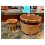 EARTHENWARE POTTERY PLANTERS, STAMPED 1378 AND