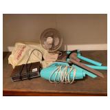TATUNG DESK FAN, ACTION LOBECO HANDHELD VACUUM,