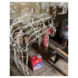 HOLIDAY LIVING LIGHTED REINDEER FIGURE, RED BOW,