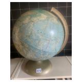 WORLD GLOBE, METAL BASE, PLASTIC MERIDIAN,