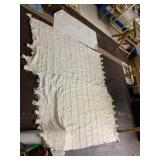 TEXTURED COTTON THROWS, OFF-WHITE, TASSEL TRIM,