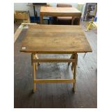 DRAFTING TABLE, OAK CONSTRUCTION, ADJUSTABLE TILT