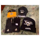 PITTSBURGH PENGUINS FLEECE GLOVES, KNIT BEANIE,