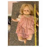 MADAME ALEXANDER DOLL, BLONDE HAIR, PINK GINGHAM