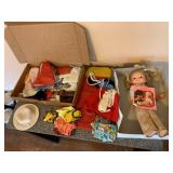 FISHER-PRICE MANDY DOLL, ASSORTED DOLL CLOTHING,