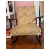 ROCKER UPHOLSTERED SEAT, FLORAL PATTERN, DARK