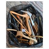 ASSORTED CLOTHES HANGERS, WOODEN AND PLASTIC