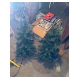 2 MATCHING GREEN CHRISTMAS TREES