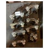 CLEAR GLASS DRAWER PULLS, ARCHED HANDLES,