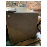 FOLDING TABLE, TEXTURED TOP, TUBULAR METAL FRAME.