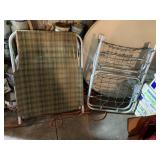 ALUMINUM FRAME FOLDING STOOLS, PLAID FABRIC