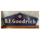 B.F. GOODRICH PORCELAIN SIGN, BLUE AND WHITE,
