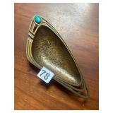DAYAGI ISRAEL BRASS ASHTRAY, HAMMERED FINISH,