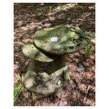 CONCRETE GARDEN STATUARY, MUSHROOM FORM,