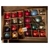 ASSORTED GLASS CHRISTMAS ORNAMENTS, VARIOUS