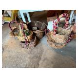 ASSORTED WOVEN BASKETS, WOODEN SPLINT BASKETS,