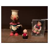 WOODEN FIGURINES, CHEF FIGURE, SMALL HEART
