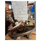 BRASS CHANDELIER, FROSTED GLASS SHADE, CLEAR