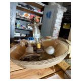 ETCHED GLASS CEILING LIGHT FIXTURE, BRASS-TONE
