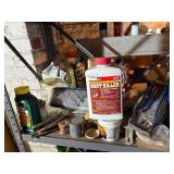 ASSORTED WORKSHOP SUPPLIES, ROOT KILLER, STEEL